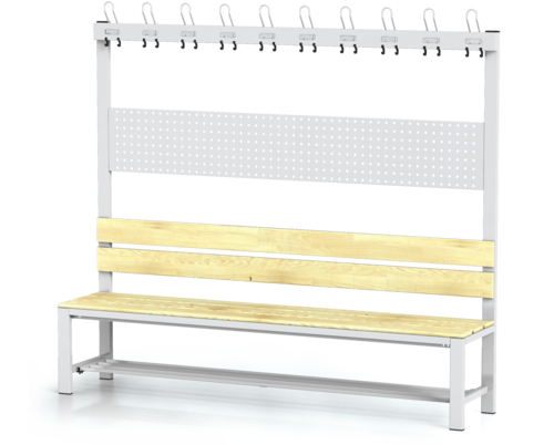 Benches with backrest and racks, spruce sticks -  with a reclining grate 1800 x 2000 x 430